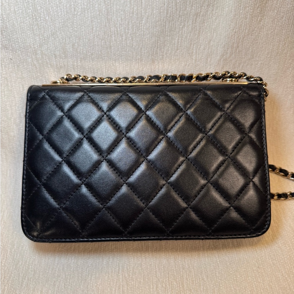 chanel trendy cc lambskin wallet on chain woc black - Picture 3 of 11